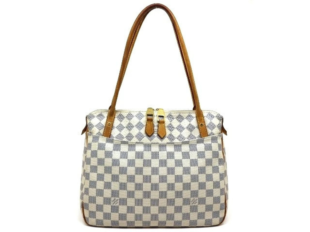 LOUIS VUITTON Bag Figeri Shoulder Damier Azur White